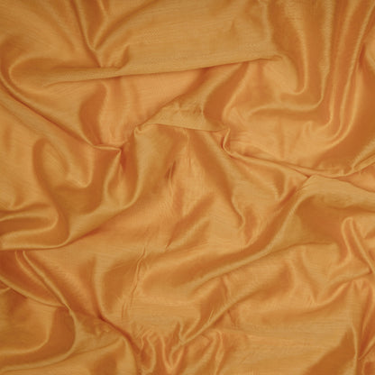 Ochre Yellow Plain Pure Chanderi Fabric - Fabcurate