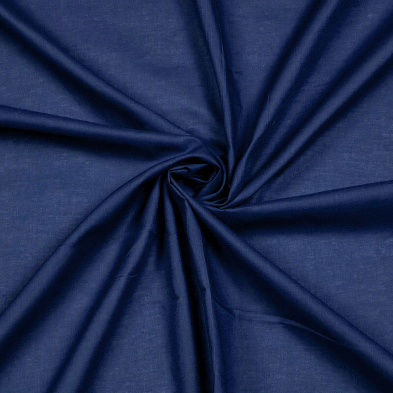 Dark Blue Plain Cotton Cambric Fabric - Fabcurate