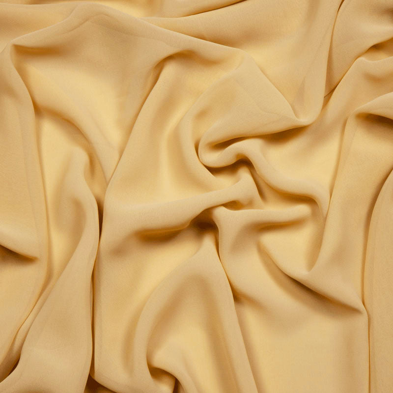 Beige Plain Georgette Fabric - Fabcurate