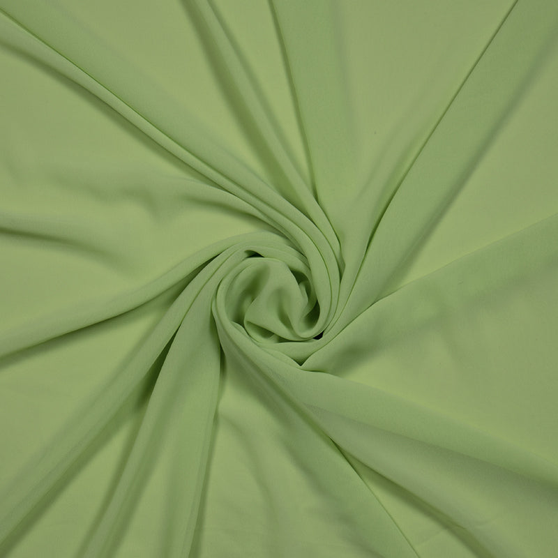 Frog Green Plain Georgette Fabric - Fabcurate