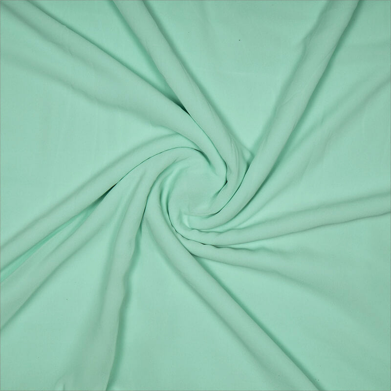 Mint Green Plain Georgette Fabric - Fabcurate