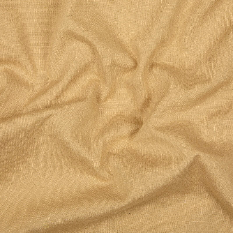 Dark Cream Plain Rayon Slub Lycra Fabric - Fabcurate