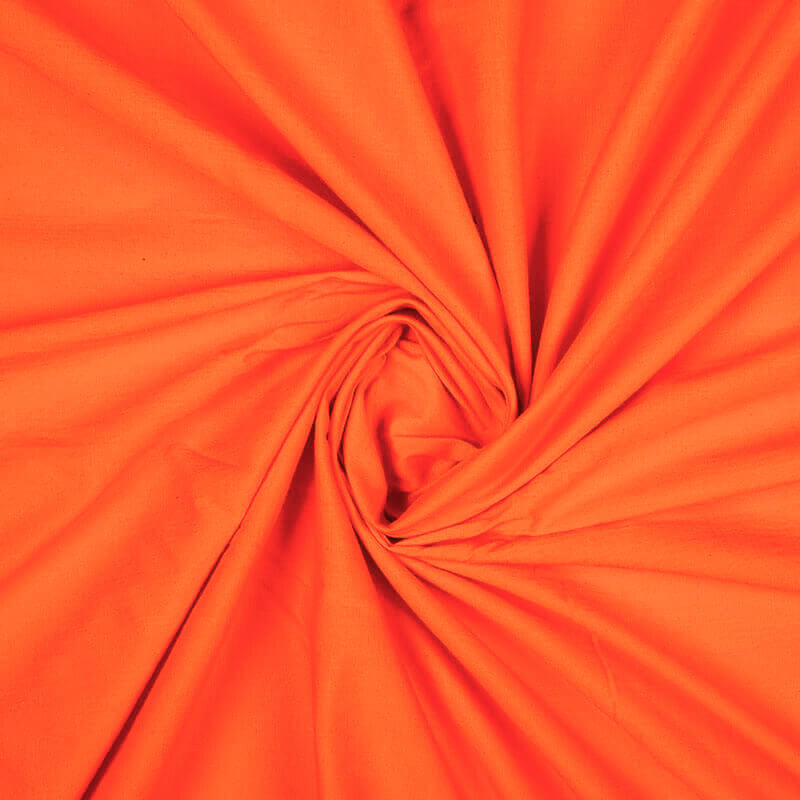 Orange Plain Rayon Slub Lycra Fabric - Fabcurate