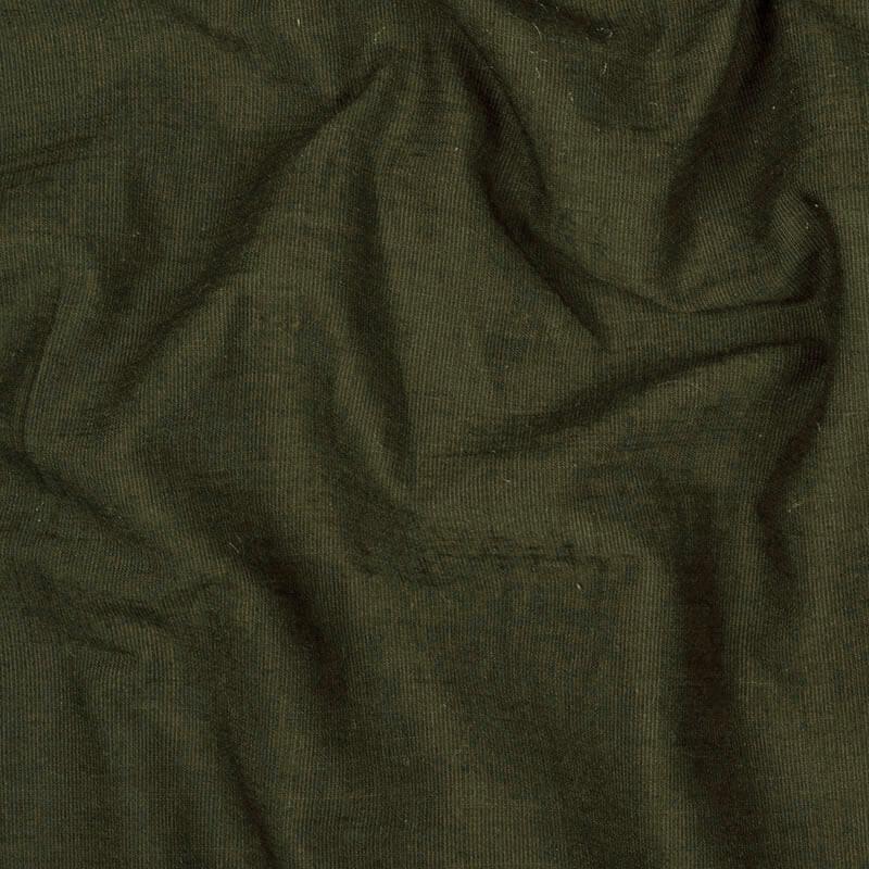 Millitary Green Plain Rayon Slub Lycra Fabric - Fabcurate