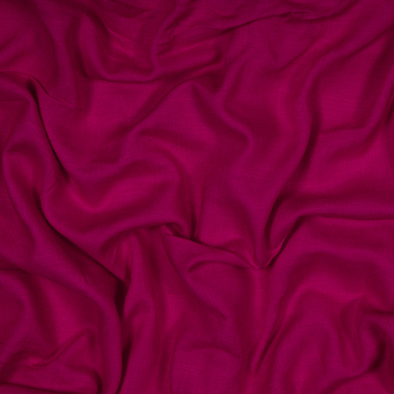 Magenta Plain Rayon Slub Fabric - Fabcurate