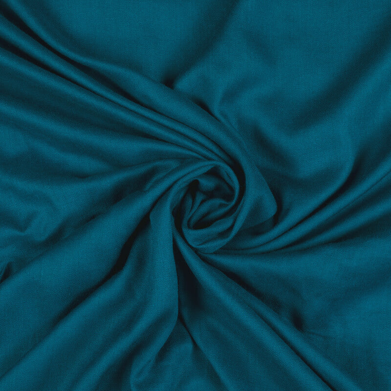 Sea Blue Plain Rayon Fabric - Fabcurate