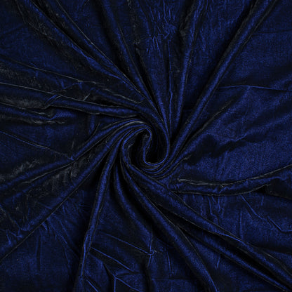Navy Blue Plain Export Quality Dual Tone Micro Velvet Fabric - Fabcurate