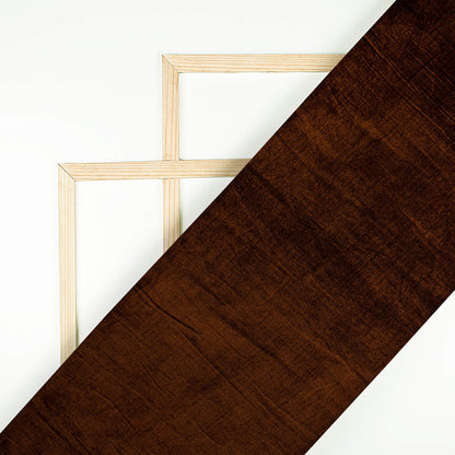Pecan Brown Plain Export Quality Dual Tone Micro Velvet Fabric