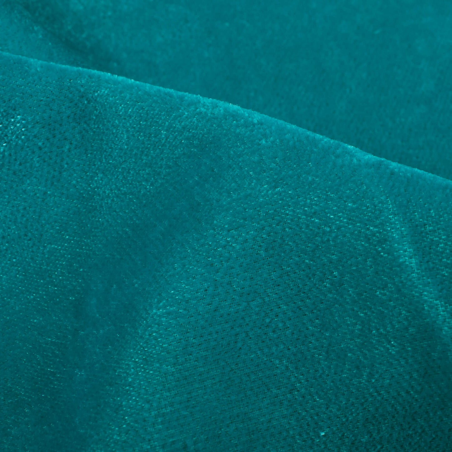 Turquoise Blue Plain Export Quality Micro Velvet Fabric