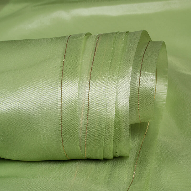 Pastel Green Plain Premium Organza Silk Fabric - Fabcurate