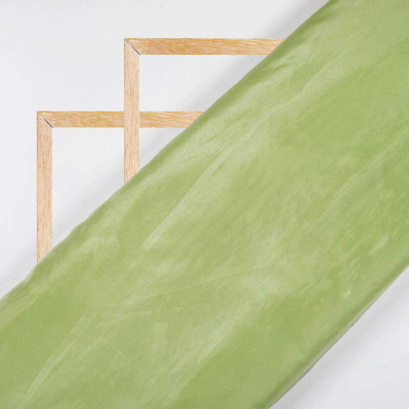 Pastel Green Plain Premium Organza Silk Fabric - Fabcurate