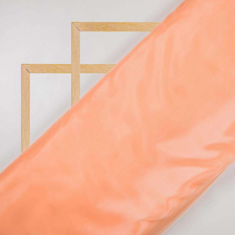 Pastel Orange Plain Premium Organza Silk Fabric - Fabcurate