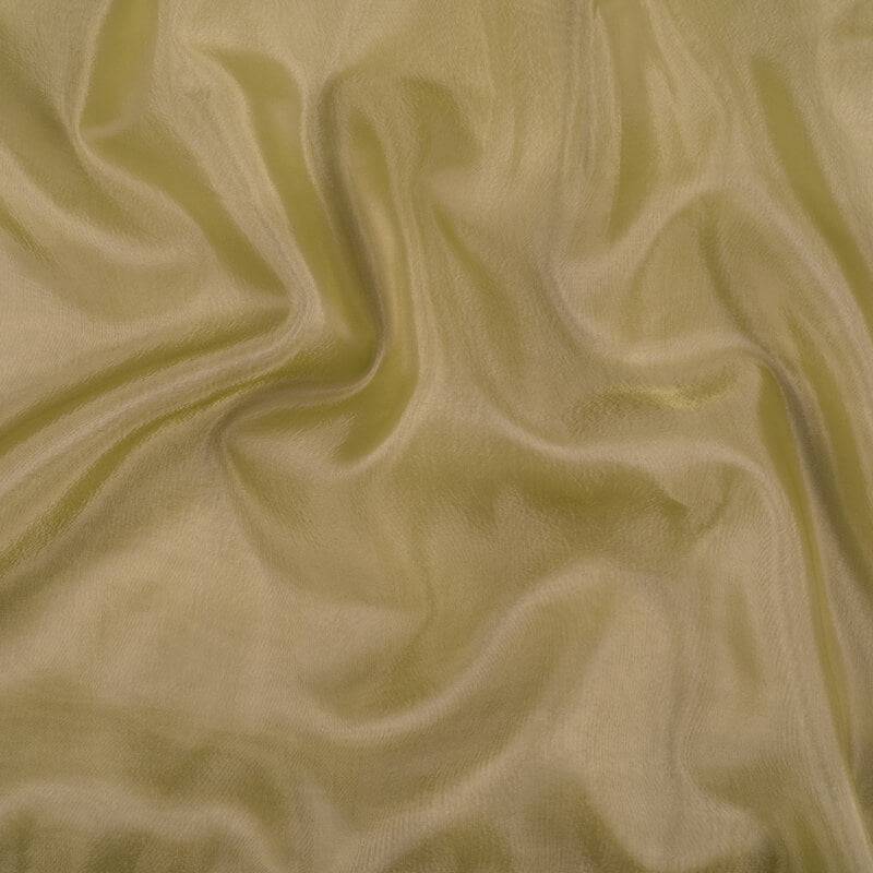 Olive Plain Premium Organza Silk Fabric - Fabcurate
