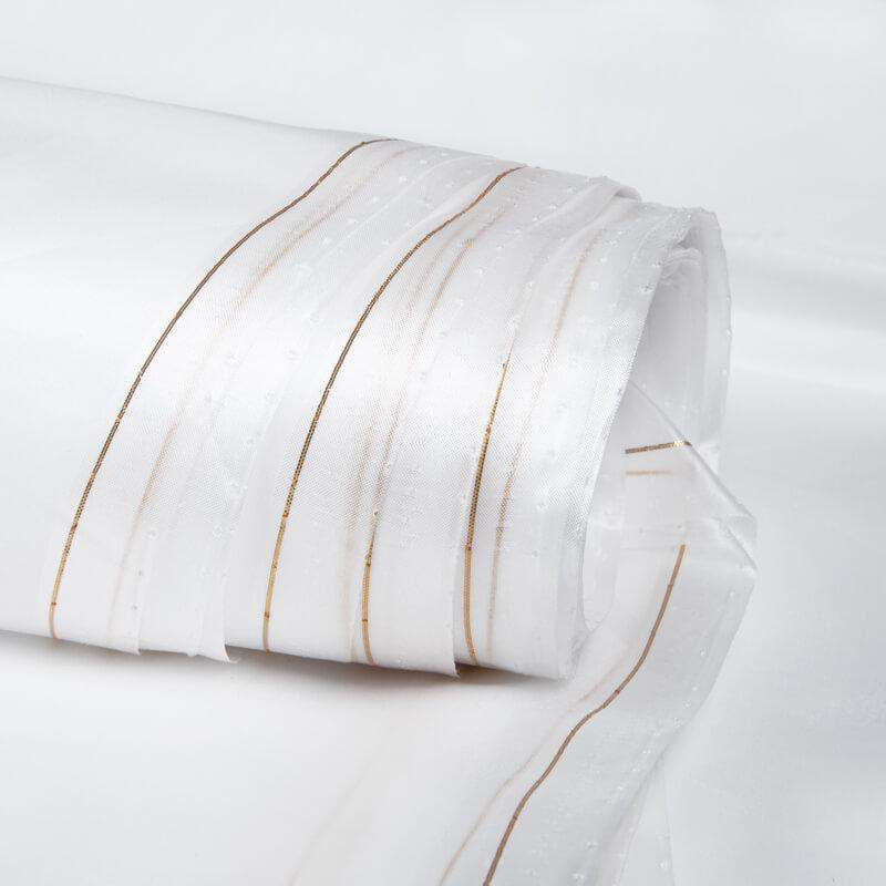 White Plain Premium Organza Silk Fabric - Fabcurate