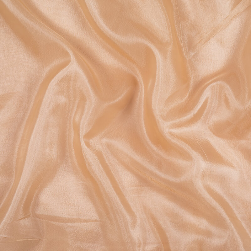 Light Brown Plain Premium Organza Silk Fabric - Fabcurate