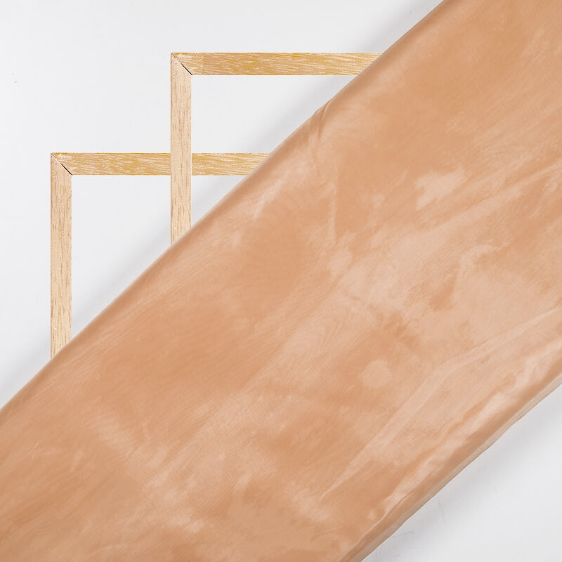 Light Brown Plain Premium Organza Silk Fabric - Fabcurate