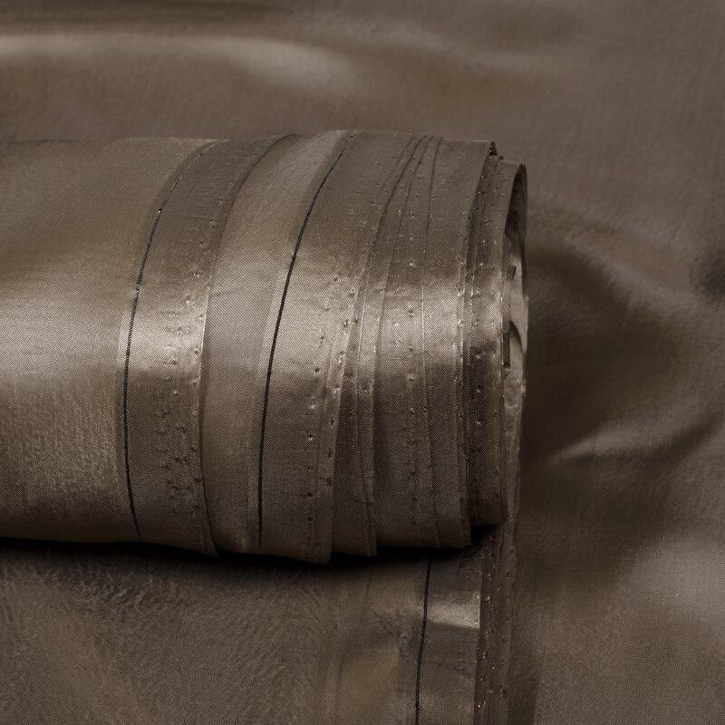 Dark Brown Plain Premium Organza Silk Fabric - Fabcurate
