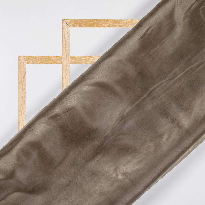Dark Brown Plain Premium Organza Silk Fabric - Fabcurate