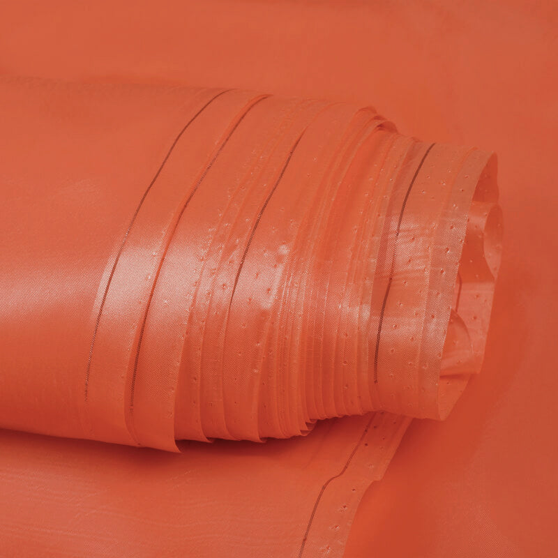 Orange  Plain Premium Organza Silk Fabric - Fabcurate