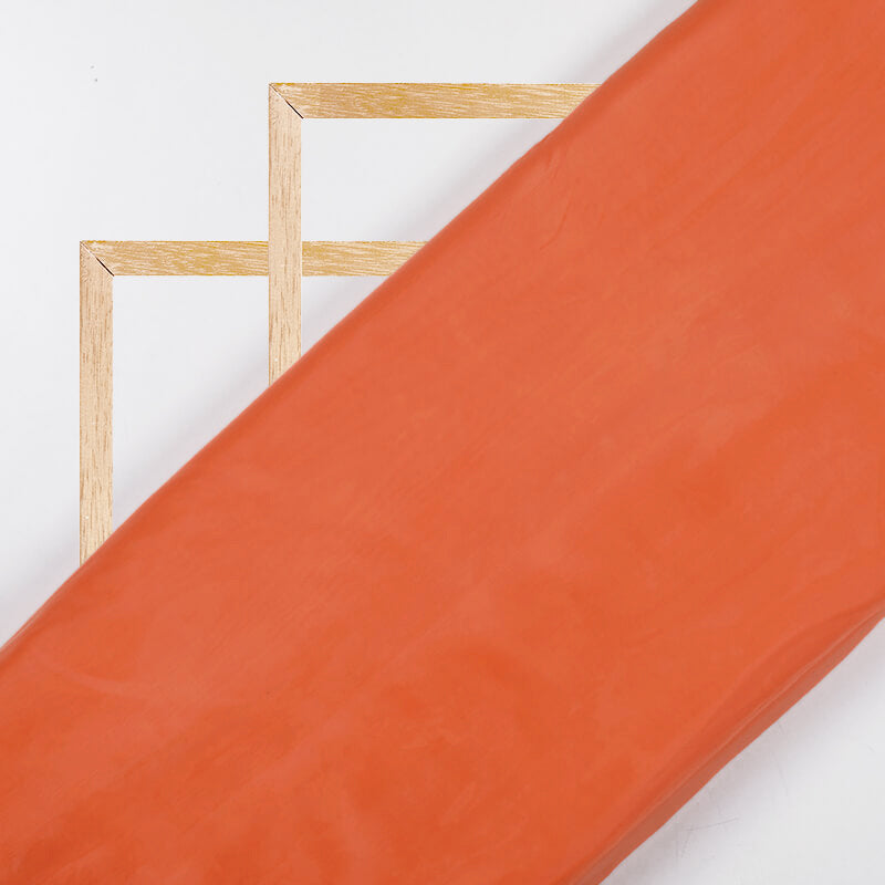 Orange  Plain Premium Organza Silk Fabric - Fabcurate