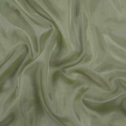 Grey Green Plain Premium Organza Silk Fabric - Fabcurate
