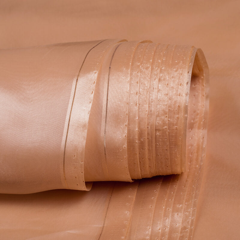 Dark Peach Plain Premium Organza Silk Fabric - Fabcurate
