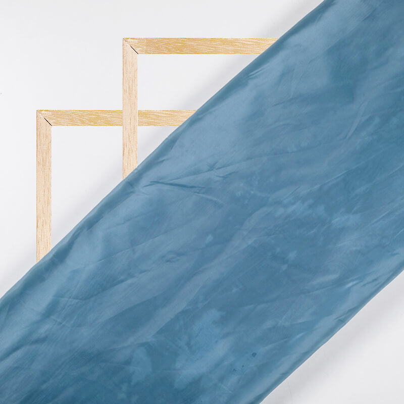 Carolina Blue Plain Premium Organza Silk Fabric - Fabcurate