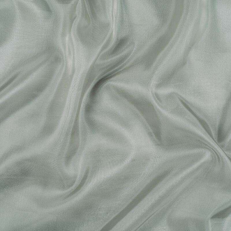 Pewter Grey Plain Premium Organza Silk Fabric - Fabcurate