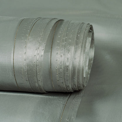 Pewter Grey Plain Premium Organza Silk Fabric - Fabcurate