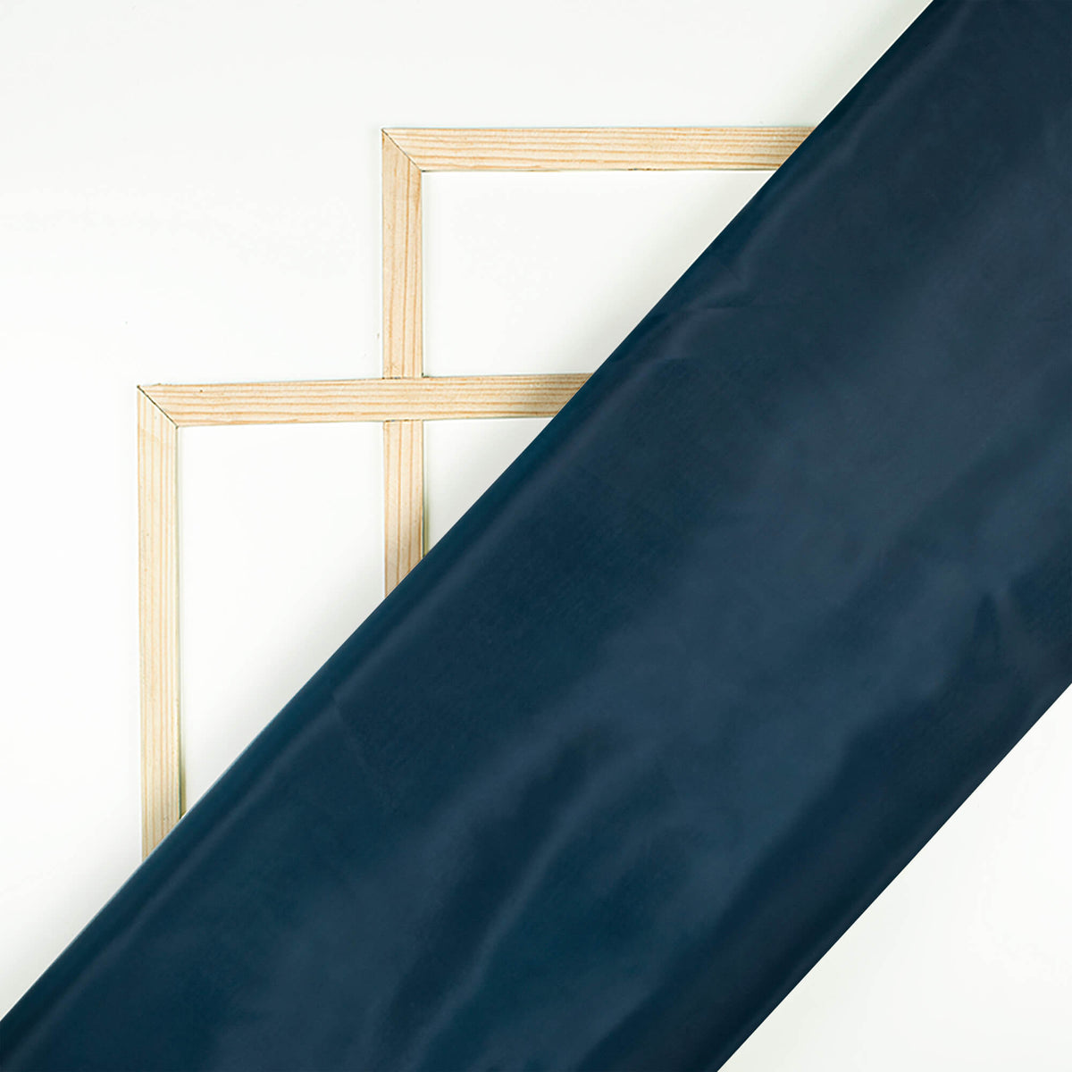 Dark Blue Plain Premium Organza Silk Fabric - Fabcurate