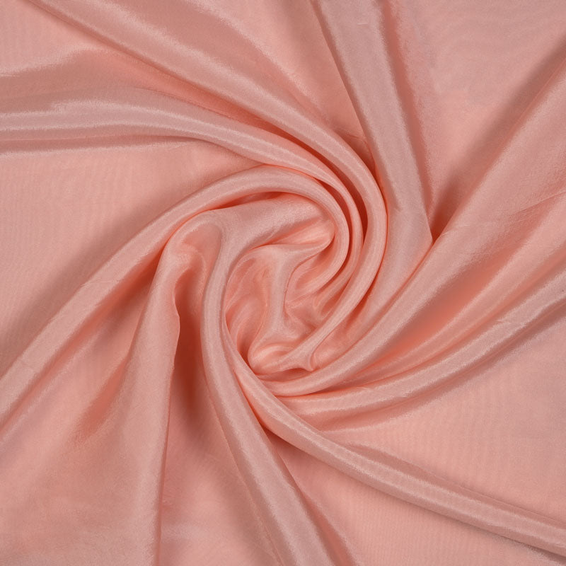 Peach Plain Pure Uppada Silk Fabric - Fabcurate