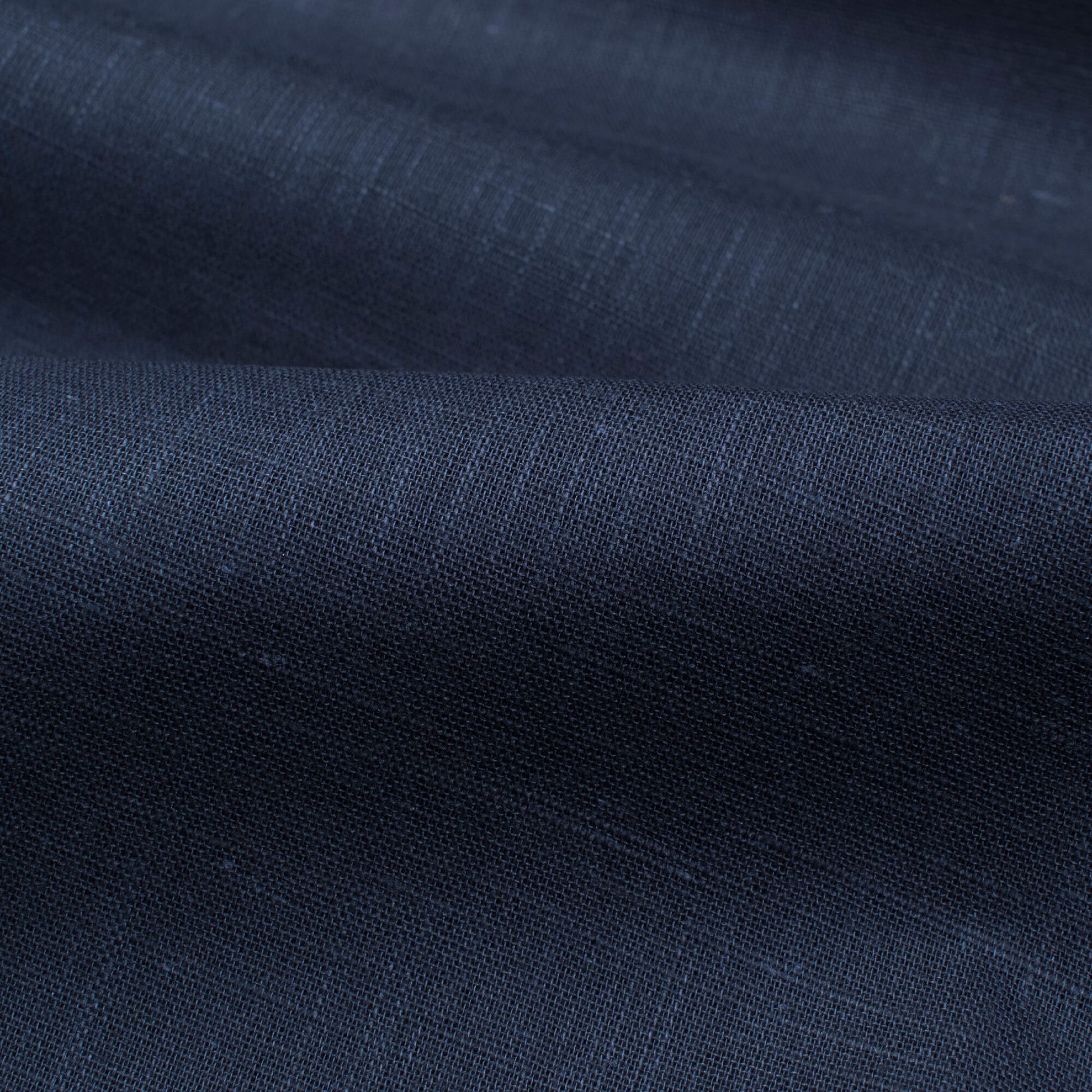 Navy Blue Plain Cotton Slub Fabric - Fabcurate