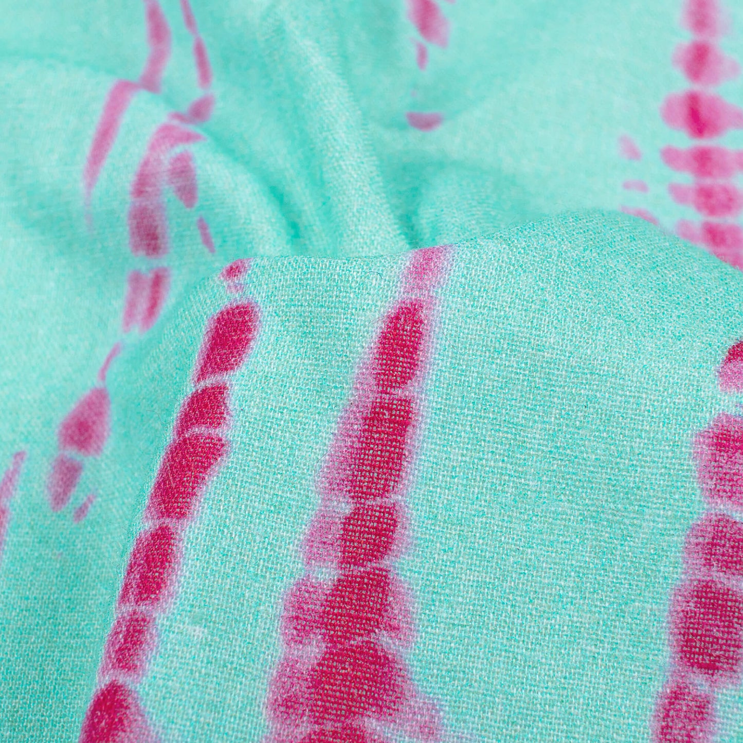 Sky Blue And Dark Pink Shibori Pattern Digital Print Cotton Cambric Fabric