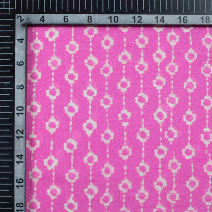Ultra Pink And White Stripes Pattern Digital Print Cotton Cambric Fabric
