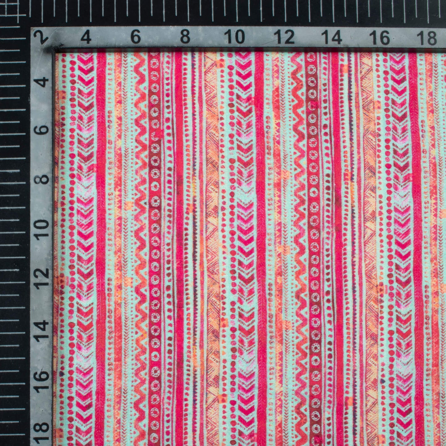 Hot Pink And Powder Blue Stripes Pattern Digital Print Cotton Cambric Fabric
