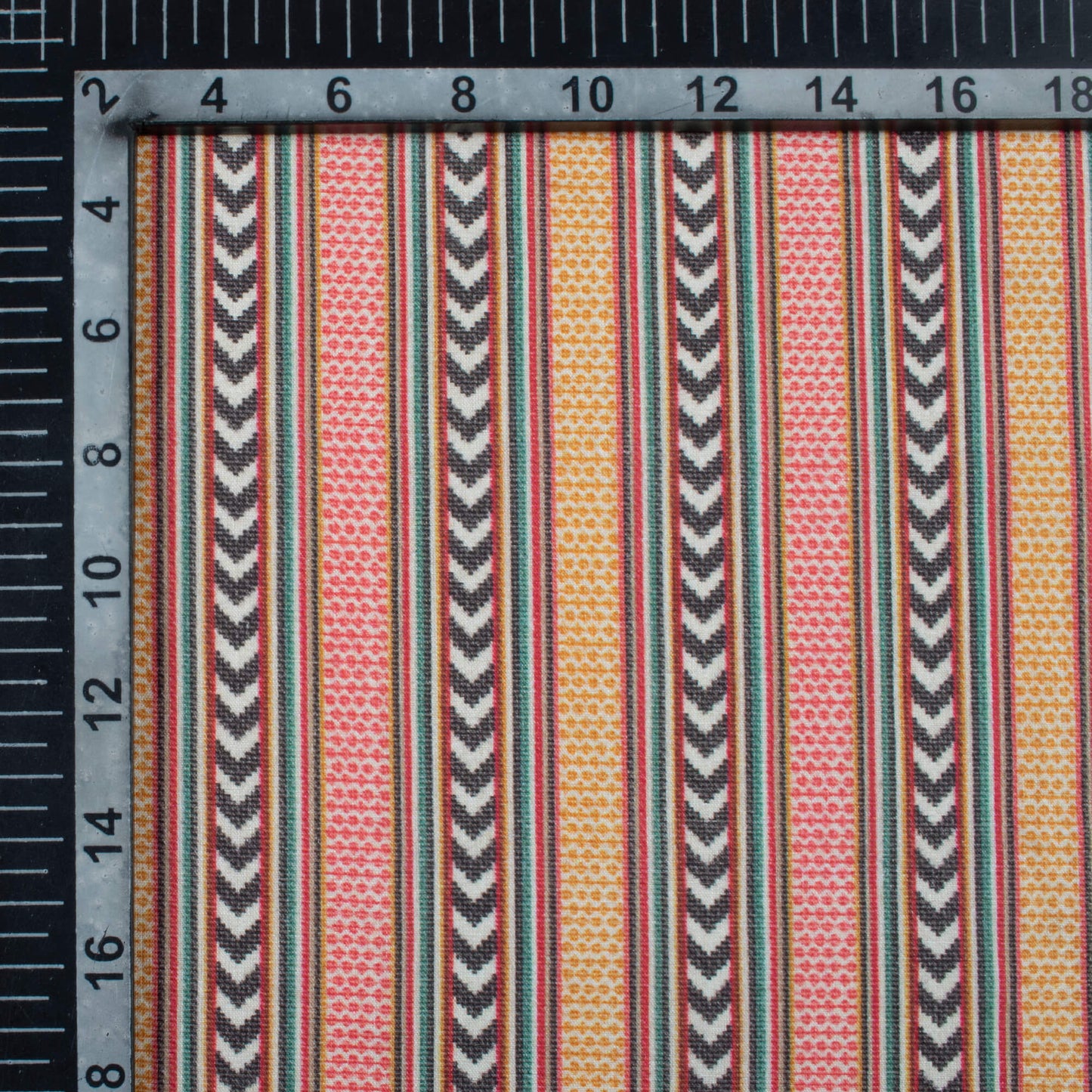 Mustard Yellow And Black Stripes Pattern Digital Print Cotton Cambric Fabric