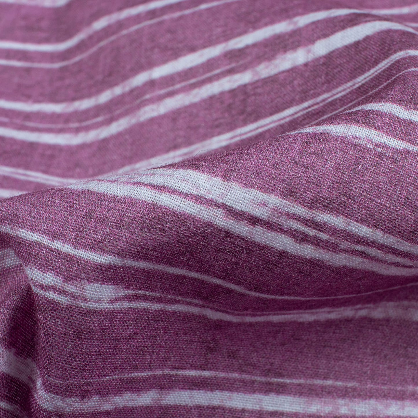 Lavender Purple And White Stripes Pattern Digital Print Cotton Cambric Fabric