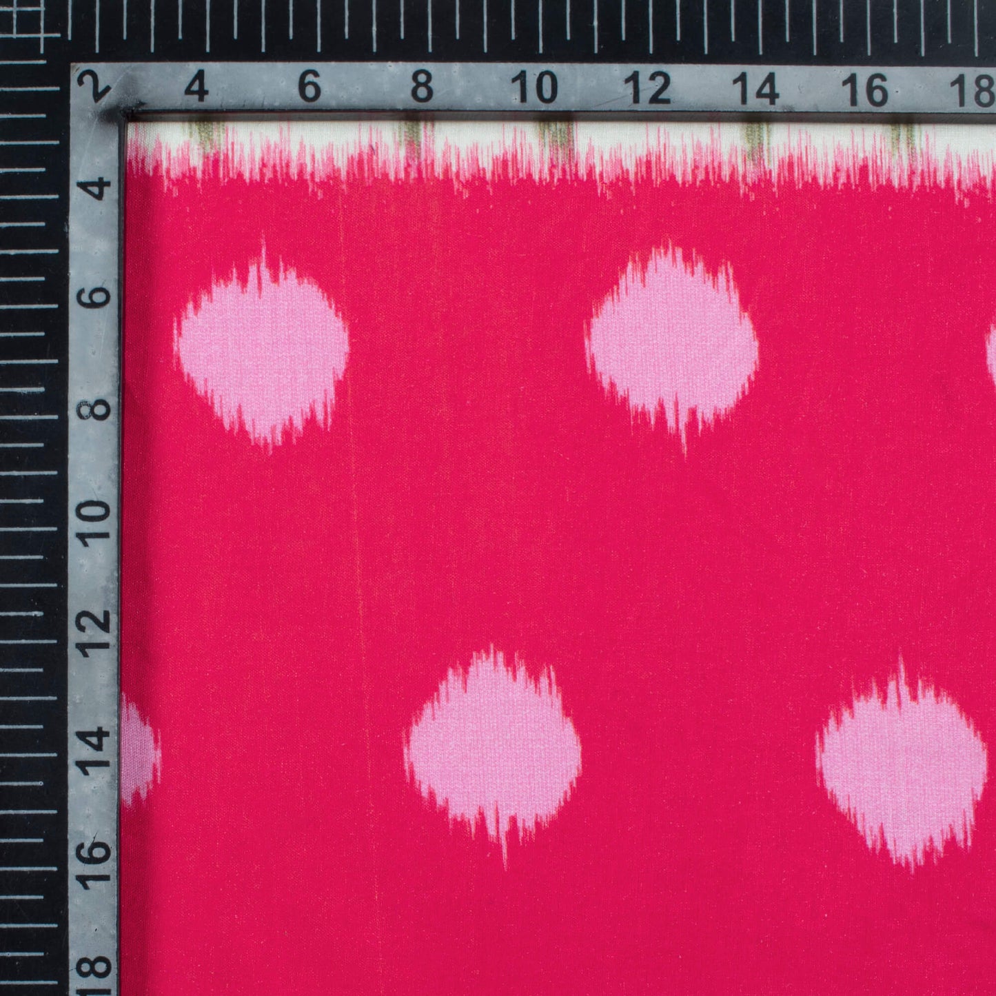 Lime Green And Dark Pink Daman Pattern Digital Print Cotton Cambric Fabric