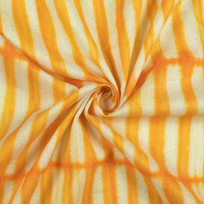 Carrot Orange Shiiborii Pattern Digital Print Cotton Cambric Fabric