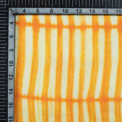 Carrot Orange Shiiborii Pattern Digital Print Cotton Cambric Fabric