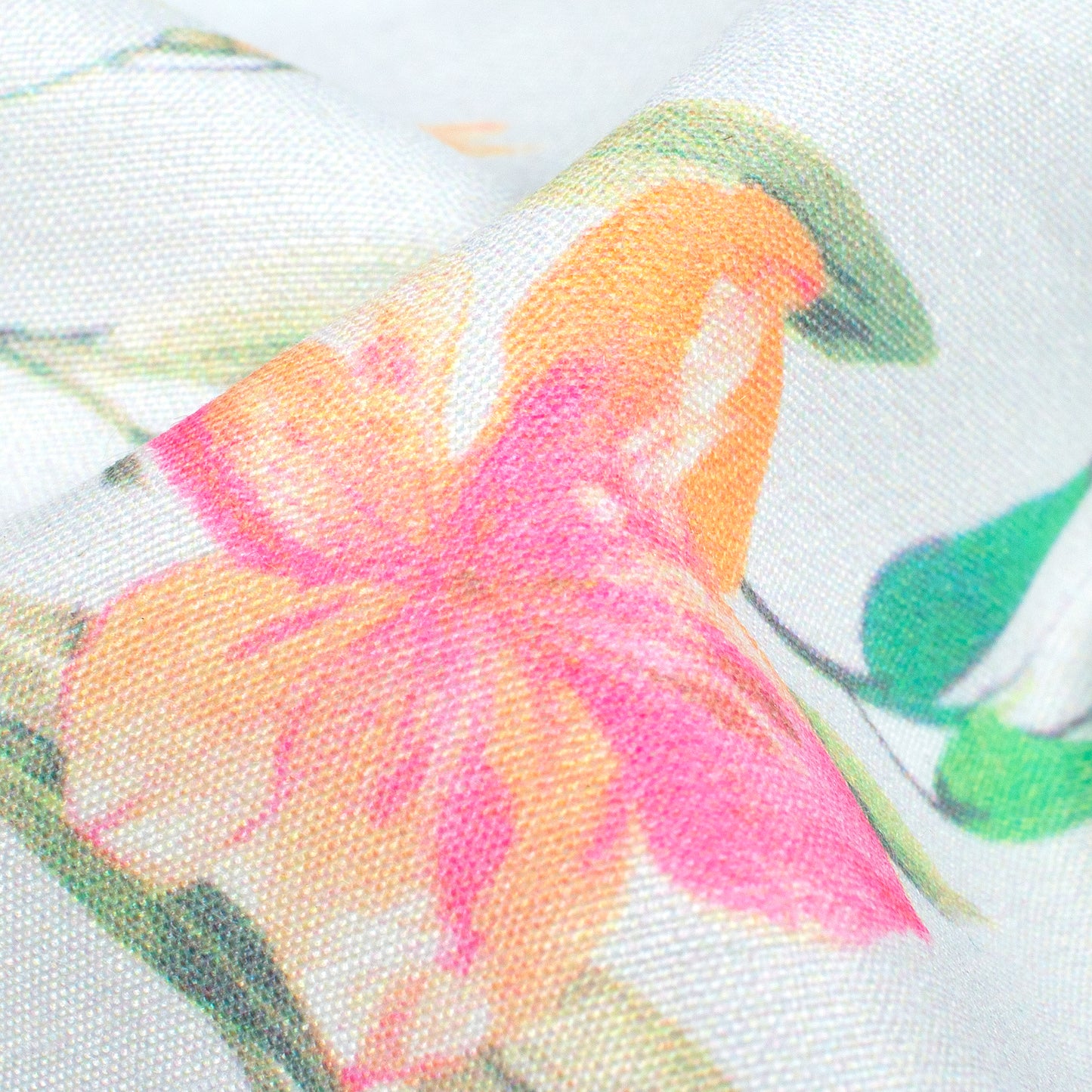 White And Taffy Pink Floral Pattern Digital Print Muslin Fabric