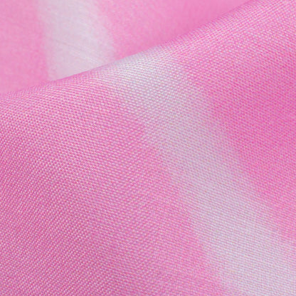 Taffy Pink And White Leheriya Pattern Digital Print Muslin Fabric