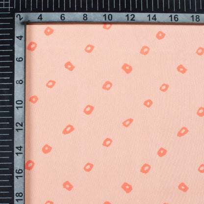 Peach Bandhanii Pattern Digital Print Crepe Silk Fabric