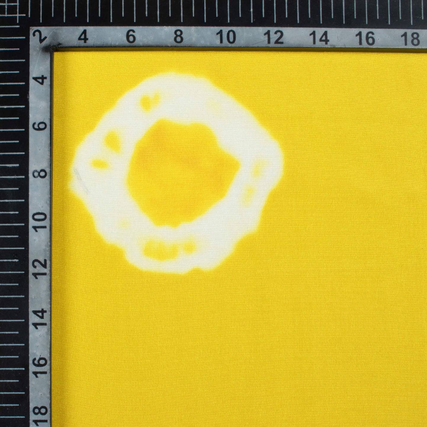 Bumblebee Yellow And White Shibori Pattern Digital Print Crepe Silk Fabric
