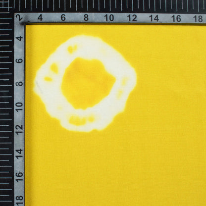 Bumblebee Yellow And White Shiiborii Pattern Digital Print Crepe Silk Fabric