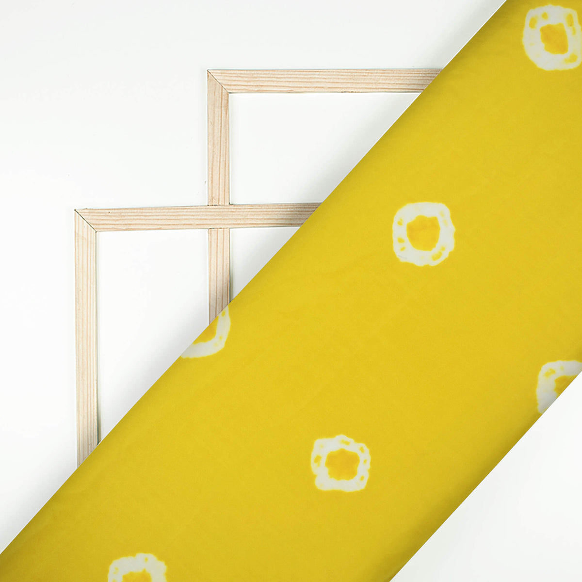 Bumblebee Yellow And White Shiiborii Pattern Digital Print Crepe Silk Fabric
