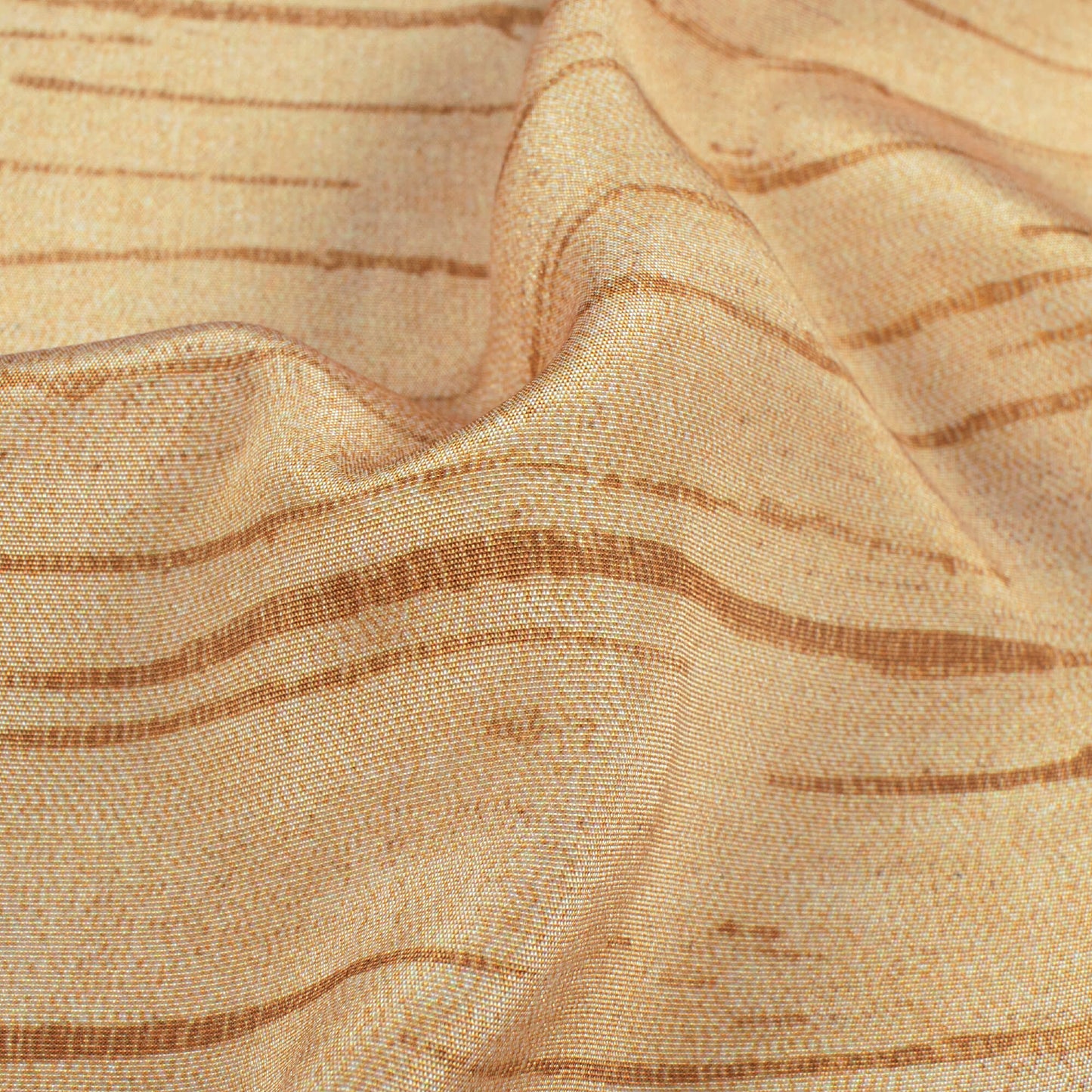 Tortilla Brown Textured Pattern Digital Print Crepe Silk Fabric