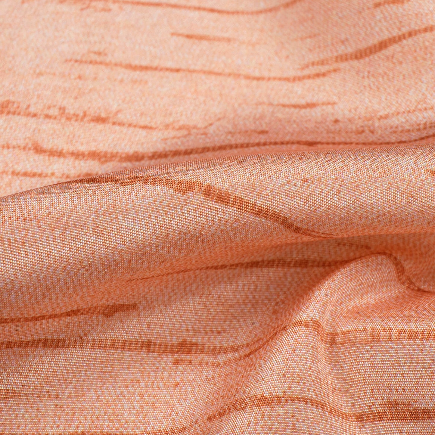 Salmon Orange Textured Pattern Digital Print Crepe Silk Fabric