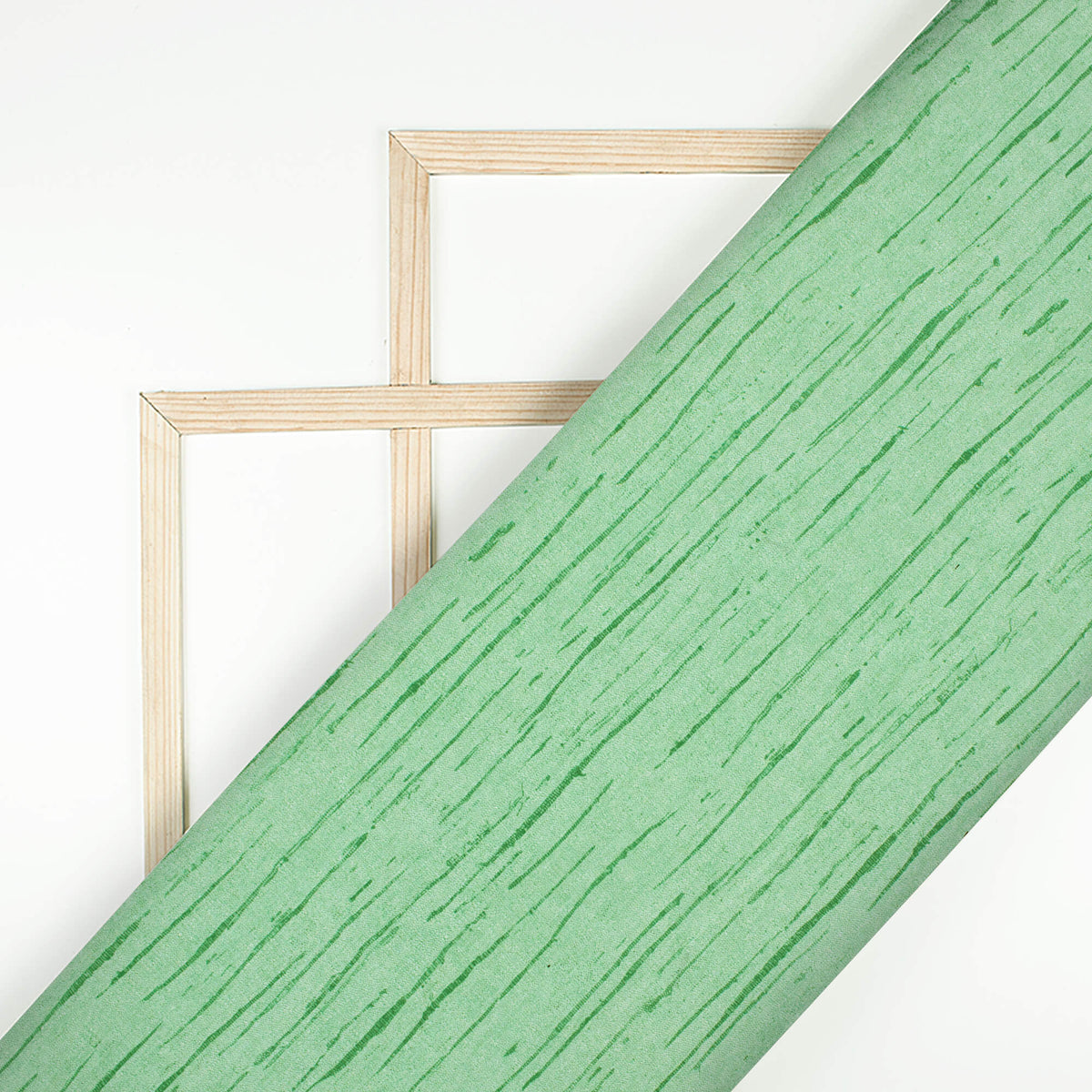 Light Grass Green Textured Pattern Digital Print Crepe Silk Fabric