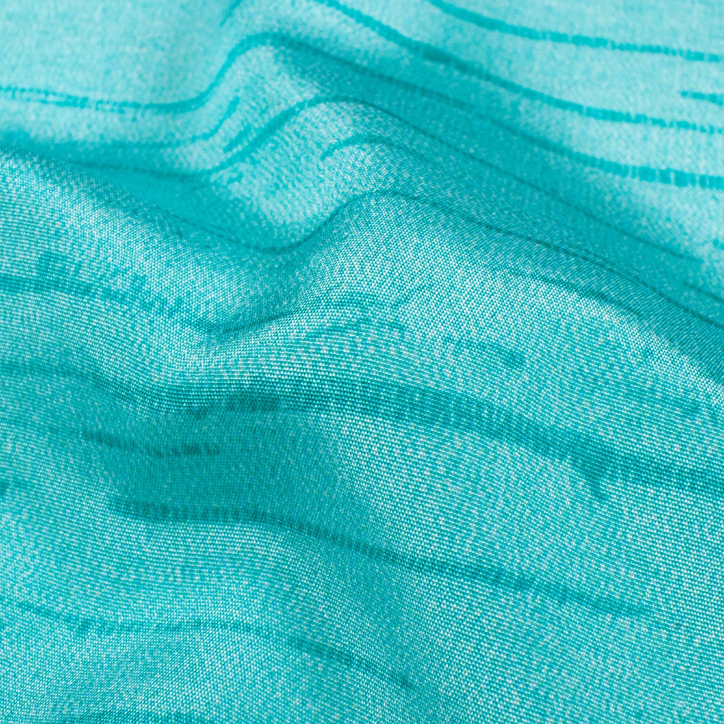 Sky Blue Textured Pattern Digital Print Crepe Silk Fabric